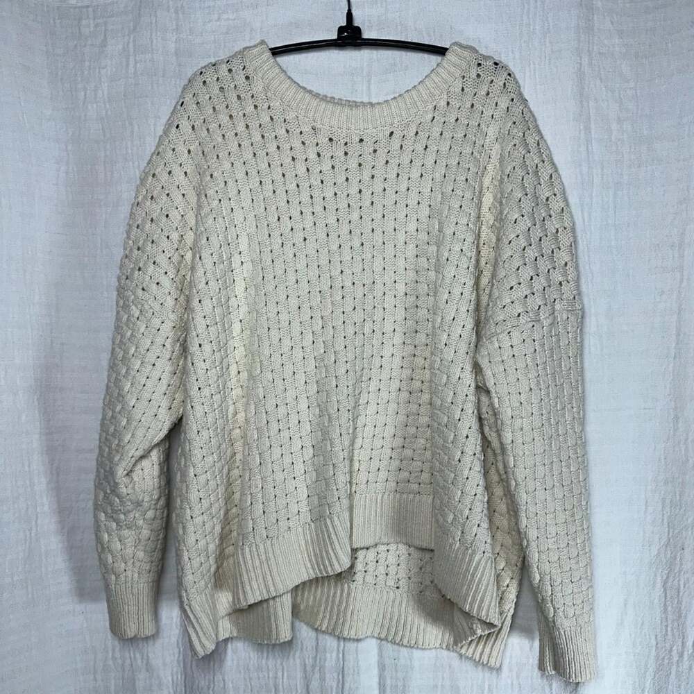 Madewell Men's Cream and White Jumper
